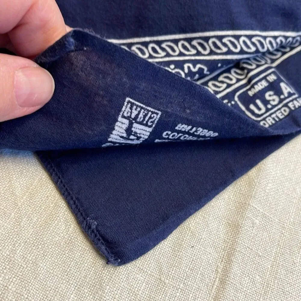 Vintage Paris Accessories, Inc made in U.S.A blue & White bandana.